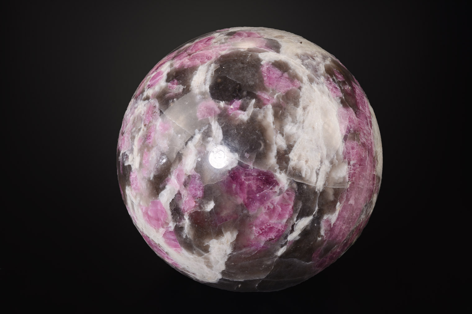 Sphère En Quartz Et Tourmaline Rose
